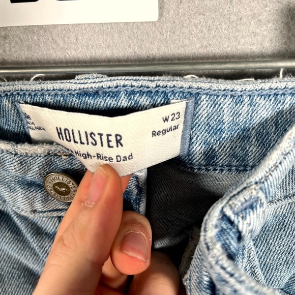 Hollister Dad Jeans Womens 000R Blue Denim Ultra High Rise Light Wash Straight - Picture 8 of 9